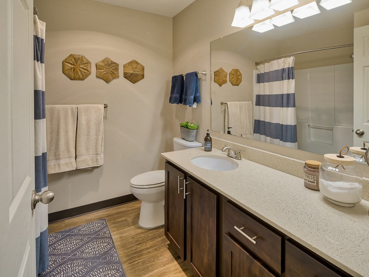 Apartments in Lake Oswego OR-Kruseway Commons Spacious Bathroom with Large Vanity Area and Lots of Cabinet and Storage Space